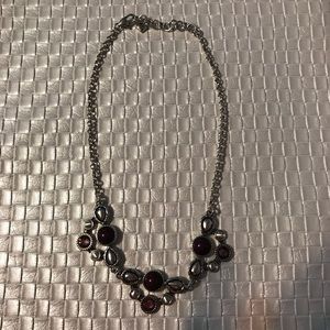 Silver and purple necklace